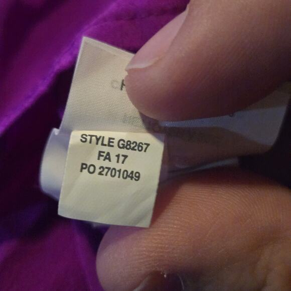 J.Crew Purple Silk Ruffle Neck Blouse Women’s 8 - Picture 5 of 10